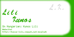 lili kunos business card